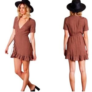 Cotton Candy LA Polk-dot Wrap Dress Sz Small in Brown